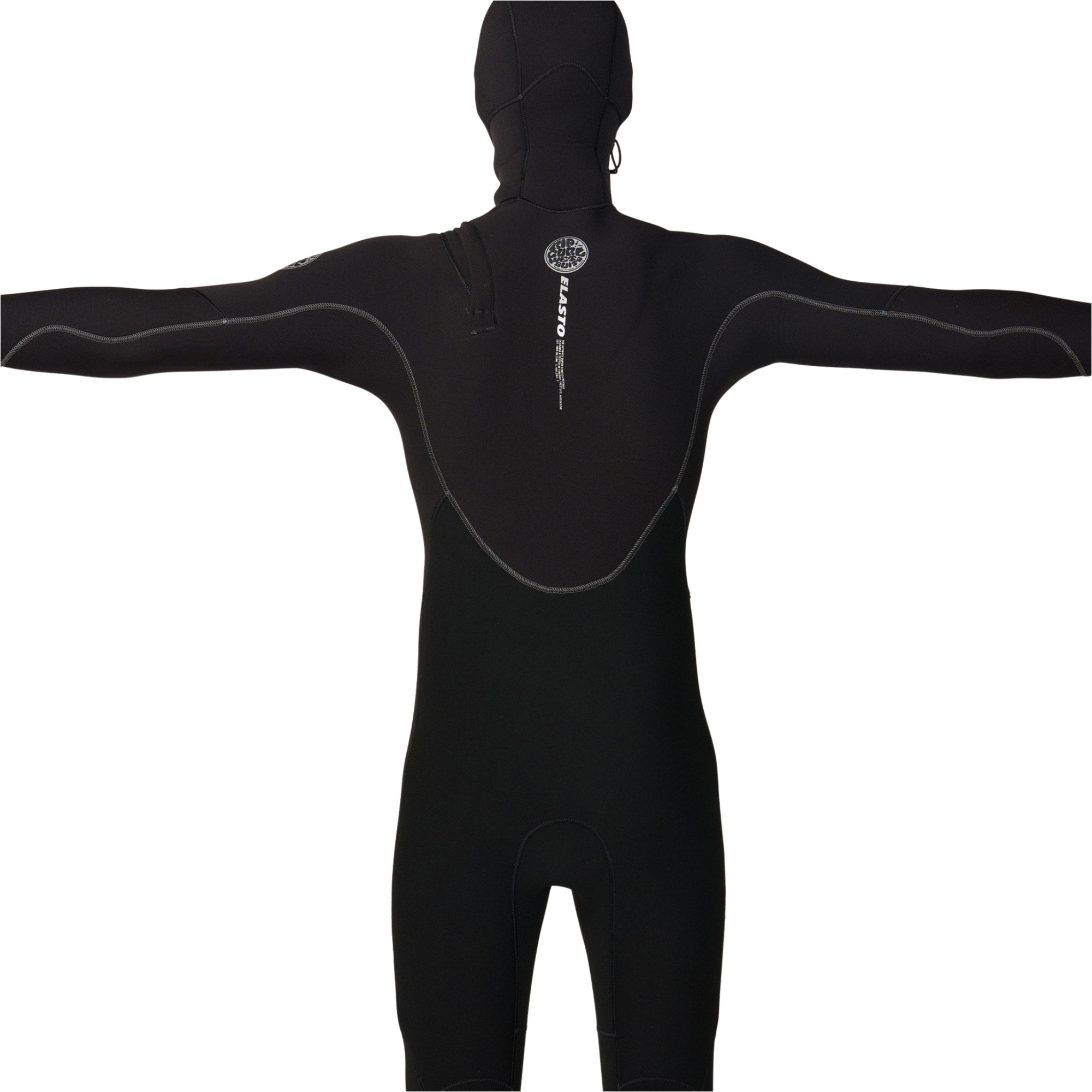 2027 Rip Curl Herre Elasto 5/4mm Chest Zip Med Hætte Våddragt 18UMFS - Black